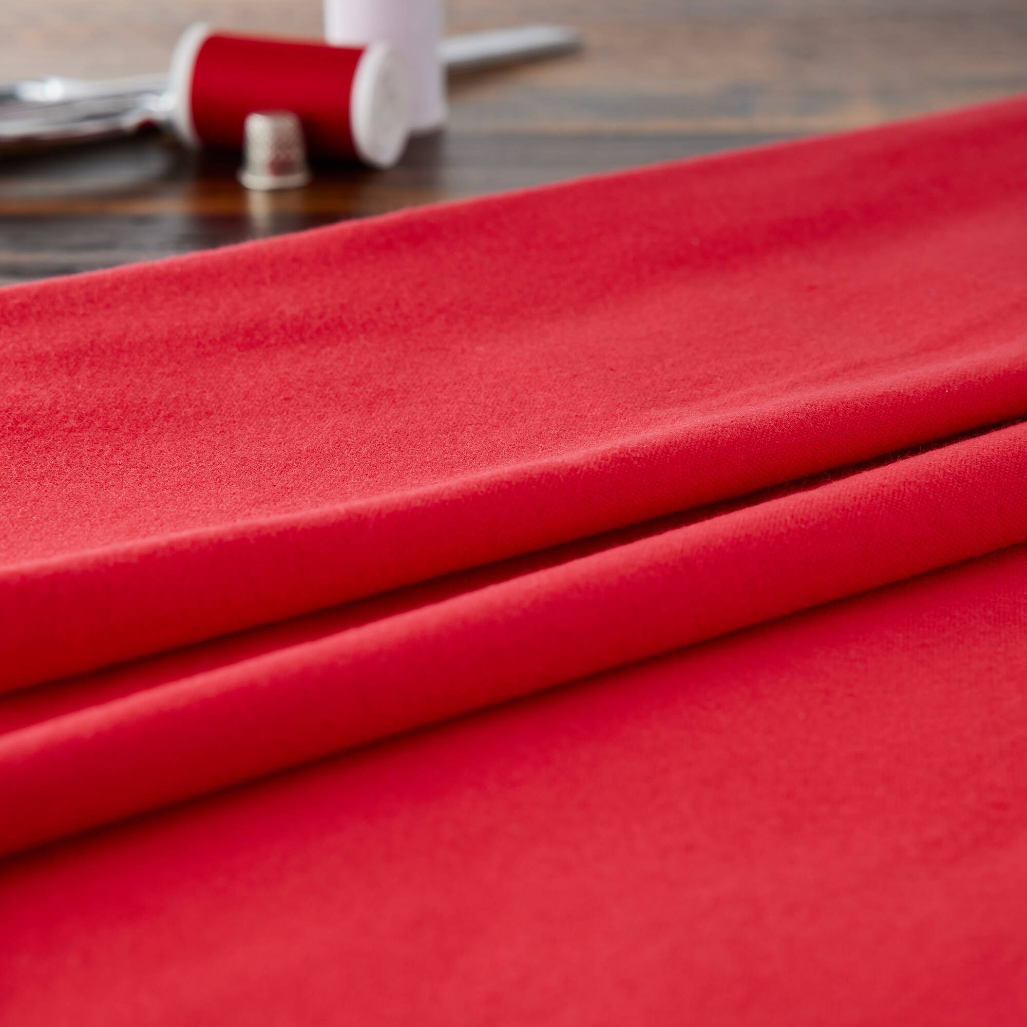Feldman Red Cotton Flannel Fabric